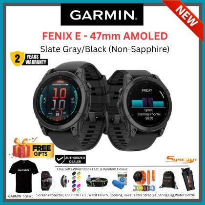 Garmin fēnix E – 47 mm, AMOLED Multisport GPS smartwatch Slate Gray Steel + [FREE GIFTS]